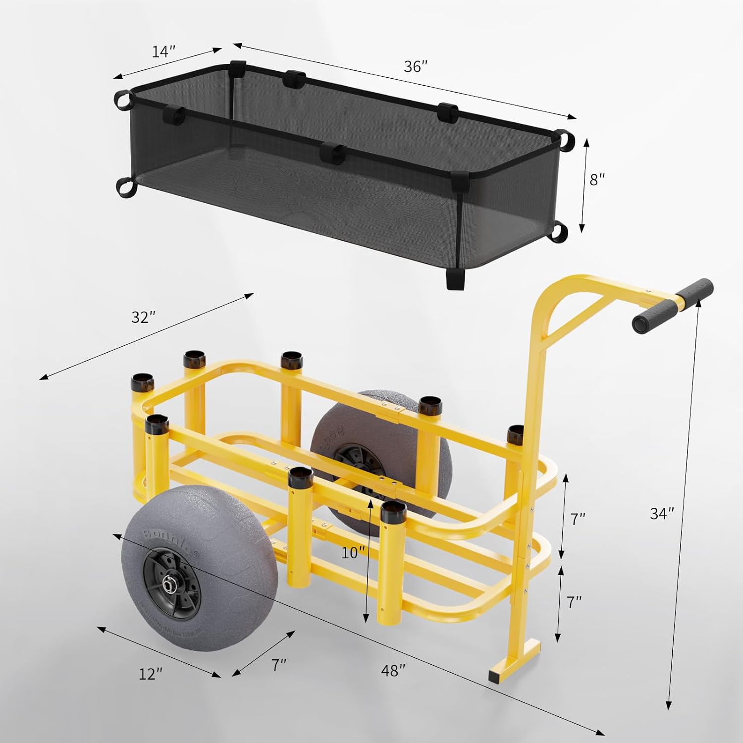 Büyük Tekerlekli Plaj Arabası, - Fishing Rod Holder incelemesi ve fiyatı
